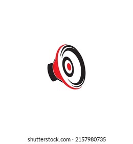 Diseño del logotipo del altavoz. vector de diseño de logotipos de sistemas de sonido