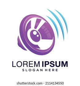 plantilla de diseño de logotipo de altavoz con color de estilo