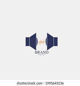 speaker logo with golden tone sound
