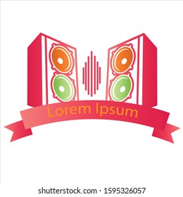 speaker logo icon. sound speaker logo design template. music store logo.