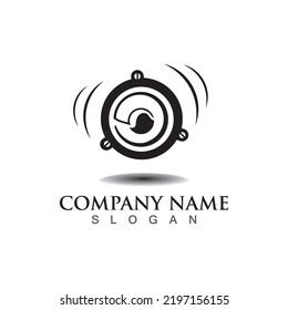 Speaker logo sound system vector creative design