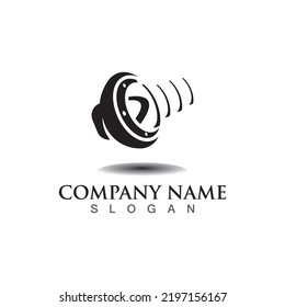 Speaker logo sound system vector creative design