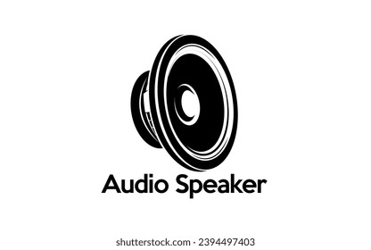 
The speaker logo with the words audio speaker is in vector EPS format with silhouette colors suitable for logo designs or music or audio icons