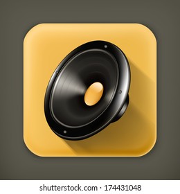 Speaker, long shadow vector icon