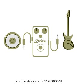 
Speaker lotion guitar patch on a white background abstraction set vector