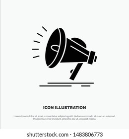 Speaker, Loud, Audio, Voice solid Glyph Icon vector