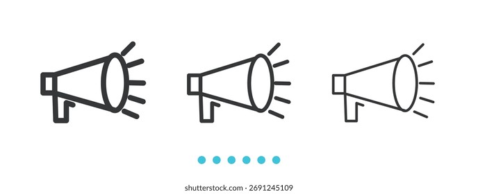 Icono de altavoz alto. Vector de icono de línea delgada