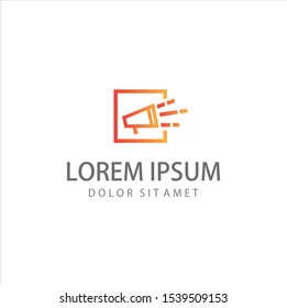 Speaker Loud Music Education Logo Line Style Template. Sound Logo Design Template