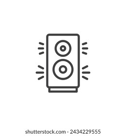 Speaker or loudspeaker line icon. linear style sign for mobile concept and web design. Sound speaker outline vector icon. Symbol, logo illustration. Vector graphics