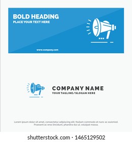 Speaker, Loudspeaker, Voice, Announcement SOlid Icon Website Banner and Business Logo Template. Vector Icon Template background