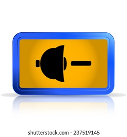 Speaker low volume sign icon. Isolated on white background. Specular reflection. Made vector illustration
