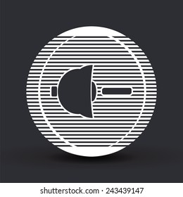 Speaker low volume sign icon. Flat design style. Made vector illustration