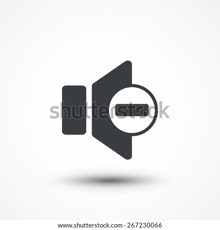 Speaker low volume sign icon. Flat design style. Vector illustration.