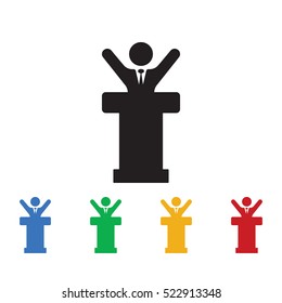 speaker man Icon. Business icons set of colors