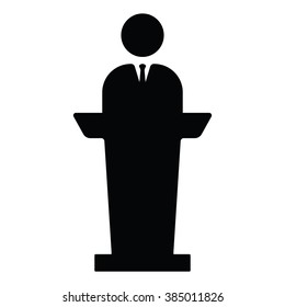 speaker man Icon Vector Illustration on the white background.