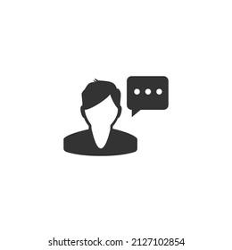 Altavoz, hombre habla, icono plano de calidad superior. Concepto de logotipo vector para gráficos web, EPS 10
