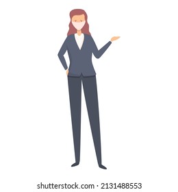 Speaker in mask icon cartoon vector. People business. Medical safety