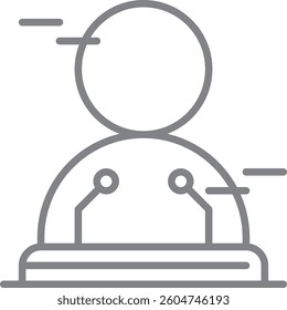 Speaker Meeting icon with black outline style. speech, loudspeaker, sound, speak, communicate, person, leader. Vector illustration