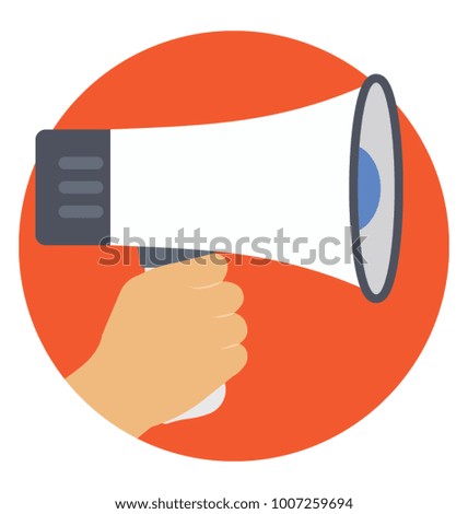 Speaker, megaphone announcement flat icon
