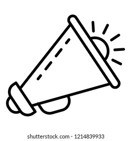 Speaker megaphone icon. Outline speaker megaphone vector icon for web design isolated on white background