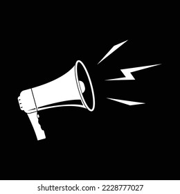 
speaker megaphone icon vector design template on black background