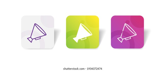 speaker megaphone pixel perfect icon set bundle in line, solid, glyph, 3d gradient style