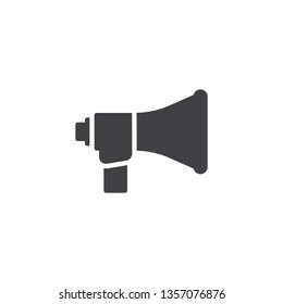 Speaker megaphone vector icon. filled flat sign for mobile concept and web design. Loudspeaker glyph icon. Announcement symbol, logo illustration. Pixel perfect vector graphics