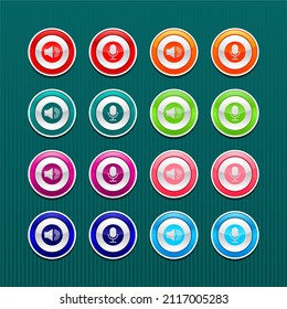 Speaker and microphone button set icon