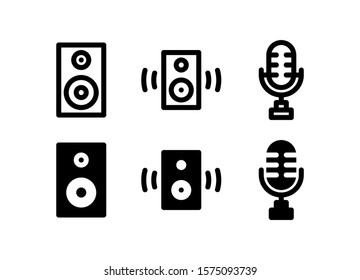 Speaker & Microphone Icon. Arts Icon Set Vector Logo Symbol.
