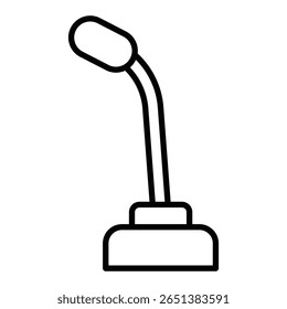 Speaker Microphone icon Black and white outline flat sign vector