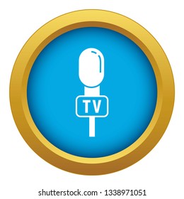 Speaker microphone icon blue vector isolated on white background for any design