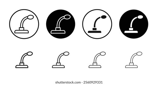Speaker Microphone icon Flat outline fill set collection