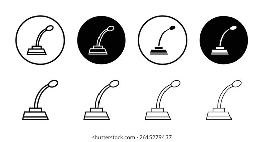Speaker Microphone icon Flat simple outline set