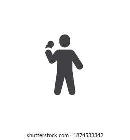 Lautsprecher mit Mikrofon, Vektorsymbol. volles Flachzeichen für mobiles Konzept und Webdesign. Mann mit einem Mikrofon-Symbol. Symbol, Logo-Abbildung. Vektorgrafik
