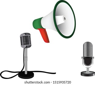 speaker and microphones one low to amplify the voice