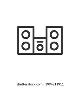 Speaker minimal line icon. Web stroke symbol design. Speaker sign isolated on a white background. Premium line icon.