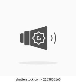 Speaker mosque glyph icon. Can be used for digital product, presentation, print design and more.