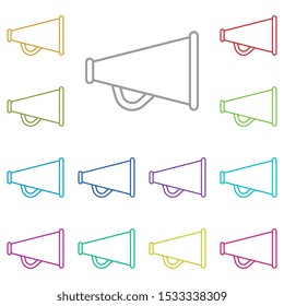 Speaker multi color icon. Simple thin line, outline vector of cinema icons for ui and ux, website or mobile application