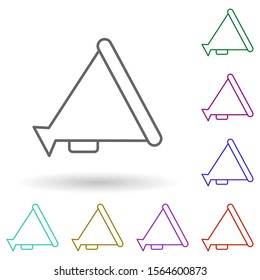 Speaker multi color icon. Simple thin line, outline vector of media, press icons for ui and ux, website or mobile application