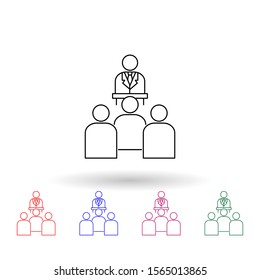 Speaker multi color icon. Simple thin line, outline vector of election icons for ui and ux, website or mobile application