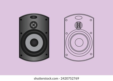 speaker music bass. sound electronic equipment icon vector illustration