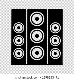 speaker music icon isolated on transparent background