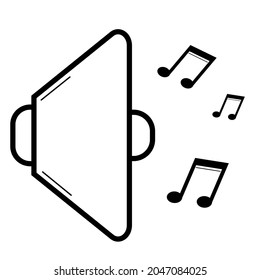 Altavoz con diseño vectorial de iconos de música