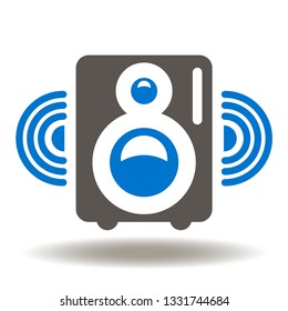 Speaker music multimedia icon vector. Sound device volume logo.