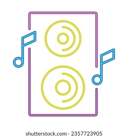 speaker music neon glow icon isolated vector