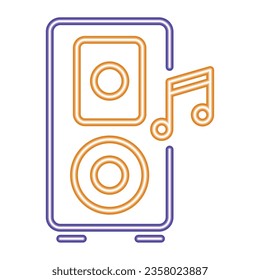 speaker music neon glow icon isolated vector
