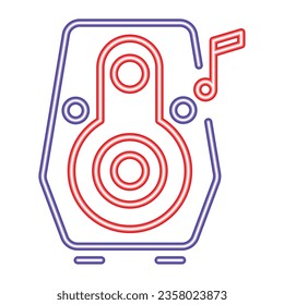 speaker music neon studio icon isolated vector