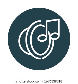 ejemplo de estilo de bloque de sonido de nota de música de altavoz ilustración vectorial