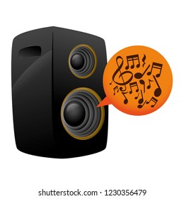 speaker with music notes pattern