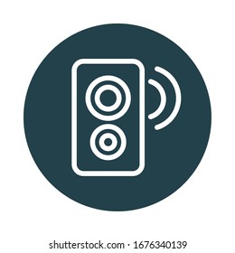 speaker music sound block style icon vector illustration